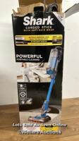 *SHARK HZ400UKT CORDED STICK VACUUM / POWERS UP / SIGNS OF USE / WITH BOX