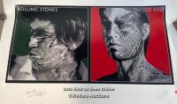 *ROLLING STONES LITHOGRAPH WITH PRINTED SIGNATURES - TATTOO YOU PRINT - 4018/5000 WITH COA / STAFF REF: B
