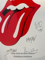 *ROLLING STONES LITHOGRAPH WITH PRINTED SIGNATURES - ROLLING STONES 'LIPS' LOGO PRINT - 2353/2500 WITH COA / STAFF REF: B