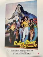 *ROLLING STONES LITHOGRAPH WITH PRINTED SIGNATURES - EUROPEAN TOUR 1976 - 4525/5000 WITH COA / STAFF REF: B
