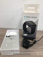 *FITBIT VERSA2 SMART WATCH / POWERS UP, SIGNS OF USE, WITH BOX AND CABLE