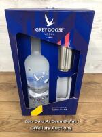 *GREY GOOSE VODKA / 1.75L / 40% / COMES BOXED WITH METAL COCKTAIL TUMBLER