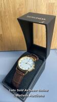 *SEKONDA 3676.27 MEN'S DATE DIAL LEATHER WATCH / SIGNS OF USE, SOME WEAR TO THE STRAP, IN WORKING ORDER / STAFF REF: B
