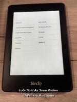 *AMAZON KINDLE PAPERWHITE / DP75SDI / POWERS UP & APPEARS FUNCTIONAL / STAFF REF: C [11-02/01]