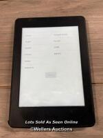 *AMAZON KINDLE PAPERWHITE / DP75SDI / POWERS UP & APPEARS FUNCTIONAL / STAFF REF: C [7-02/01]