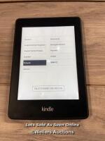 *AMAZON KINDLE PAPERWHITE / DP75SDI / POWERS UP & APPEARS FUNCTIONAL / STAFF REF: C [220-02/01]