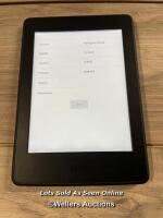 *AMAZON KINDLE PAPERWHITE / DP75SDI / POWERS UP & APPEARS FUNCTIONAL / STAFF REF: C [217-02/01]