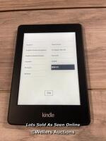 *AMAZON KINDLE PAPERWHITE / DP75SDI / POWERS UP & APPEARS FUNCTIONAL / STAFF REF: C [214-02/01]