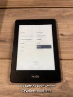*AMAZON KINDLE PAPERWHITE / DP75SDI / POWERS UP & APPEARS FUNCTIONAL / STAFF REF: C [213-02/01]