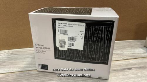 *JOHN LEWIS EMILIA JAZZY WALL LIGHT / GOLD / NEW - OPENED BOX / NOT FULLY TESTED / STAFF REF:A