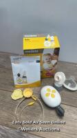 *MEDELA SOLO SINGLE ELECTRIC BREAST PUMP / POWERS UP, HAS PUMPING SOUND / NOT FULLY TESTED / STAFF REF:A