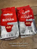 *X2 PACKS OF LAVAZZA ROSSA GROUND COFFEE - 500G EACH BAG