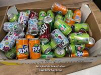 *BOX OF MIXED 330ML CANS INCLUDING FANTA/DR PEPPER/RIO/SPRITE/7UP