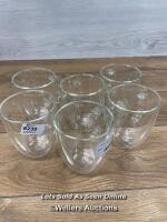 *BODUM DOUBLE WALLED GLASS MUGS / MINIMAL SIGNS OF USE/X6