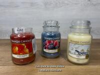 *YANKEE CANDLE 3PK / NEW 1X MISSING LID