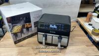 *SUR LA TABLE AIR FRYER WITH X2 3.8L DRAWERS / POWERS UP / APPEARS NEW OPEN BOX