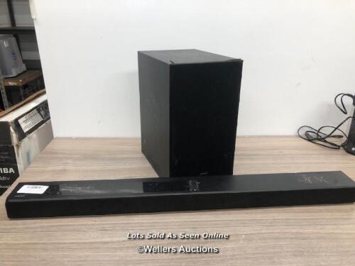 *SAMSUNG A530, 2.1 CH, 380W, SOUNDBAR AND WIRELESS SUBWOOFER WITH BLUETOOTH - HW-A530/XU / NO POWER CABLE, SIGNS OF USE, UNTESTED