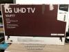 *LG 50UP77006LB 50" 4K ULTRA HD SMART TV WITH 4K UHD, ACTIVE HDR, HDR10 PRO, HLG, FREEVIEW HD & QUAD CORE PROCESSOR 4K / POWERS UP, SCREEN APPEARS IN GOOD CONDITION, WITH STAND, NO SCREWS, NO REMOTE, WITH ORIGINAL BOX