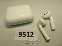 *APPLE AIRPODS / A1602 / SERIAL: H15CG6PWLX2Y / BLUETOOTH CONNECTION TESTED & APPEARS FUNCTIONAL