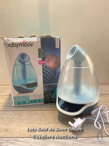 *BABYMOOV HYGRO+ HUMIDIFIER, WHITE / SIGNS OF USE, POWERS UP, NOT FULLY TESTED