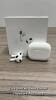 *APPLE AIRPODS 3RD GENERATION WITH MAGSAFE CHARGING CASE MME73ZM/A, POWERS UP, CONNECTS TO BLUETOOTH, PLAYS MUSIC, MINIMAL SIGNS OF USE