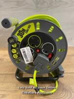 *MASTERPLUG 30M CABLE REEL / POWERS UP / MINIMAL SIGNS OF USE