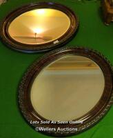 PAIR OF OVAL FRAMED MIRRORS WITH BEVELLED GLASS / 63CM (W) X 52.5CM (H) [THIS LOT WILL NEED COLLECTING FROM THE ACADEMY BILLIARD COMPANY IN WEST BYFLEET, THE FULL ADDRESS WILL BE GIVEN OUT POST SALE]