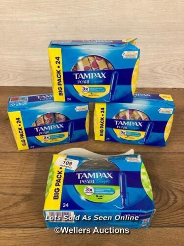 *TAMPAX COMPAX PEARL SUPER / X4 BOXES ONLY - SOME OPEN