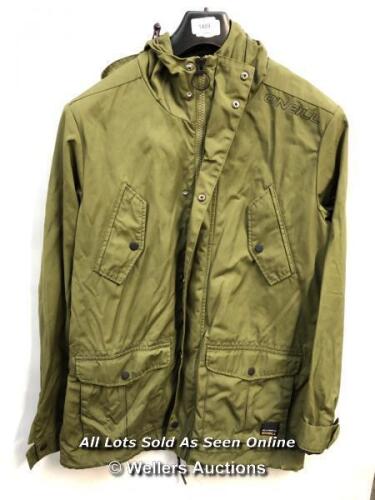 *GENTS NEW O'NEIL GREEN HOODED JACKET - M