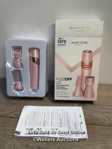 *MAGNITONE LONDON FUZZ OFF 3 IN 1 HAIR TRIMMER / POWERS UP MINIMAL IF ANY SIGNS OF USE