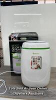 *MEACO 12L LOW ENERGY DEHUMIDIFIER & AIR / POWERS UP MINIMUM SIGNS OF USE UNTESTED