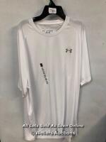 *GENTS NEW UNDER ARMOUR WHITE LOOSE FIT T-SHIRT - XXL