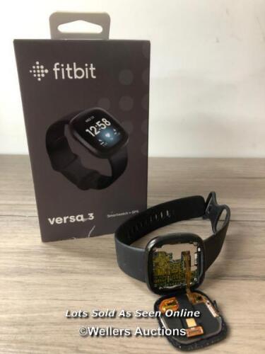 *FITBIT VERSA 3 BLACK SMART WATCH / UNTESTED, SPARES AND REPAIRS