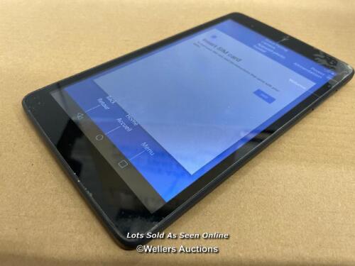 *ALCATEL TABLET / WI-FI & 4G / 9024O / IMEI: 014953000423065 / GOOGLE ACCOUNT LOCKED / POWERS UP & APPEARS FUNCTIONAL