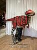 *LIFE SIZE DINOSAUR SUIT WITH CROCODILE KEEPER OUTFIT, STAND AND FLIGHT CASE INCLUDED, FLIGHT CASE 300CM (L) X 85CM (D) X 104CM (H), SOME RESTORATION NEEDED, SEE IMAGES / ITEM LOCATION: BRISTOL (BS35), FULL ADDRESS WILL BE GIVEN TO WINNING BIDDER