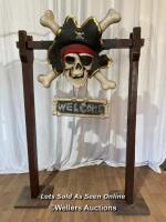 *PIRATE PARTY "WELCOME" ENTRANCE, 216CM (H) X 126CM (W) / ITEM LOCATION: BRISTOL (BS35), FULL ADDRESS WILL BE GIVEN TO WINNING BIDDER