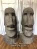*PAIR OF EASTER ISLAND HEADS, 185CM (H) X 90CM (W) / ITEM LOCATION: BRISTOL (BS35), FULL ADDRESS WILL BE GIVEN TO WINNING BIDDER