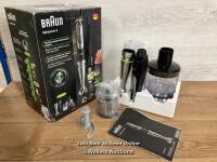 *BRAUN MQ9138XI HAND BLENDER / SIGNS OF USE, POWERS UP NOT FULLY TESTED