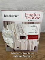*BROOKSTONE HEATED THROW (50"X60") / NO POWER, SIGNS OF USE