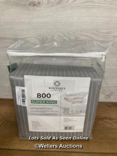 *BOUTIQUE LIVING 800 THREAD COUNT EGYPTIAN 6PC. SUPER KING BED SET / APPEARS UNUSED BUT MISSING PILOW CASES