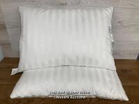 *HOTEL GRAND DOWN ROLL PILLOWS / PAIR / MINIMAL SIGNS OF USE