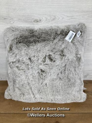 *FAUX FUR LEATHER CUSHION / NEW WITH TAGS