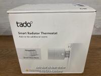 *TADO SMART RADIATOR THERMOSTATS - 4 PACK / NEW & SEALED