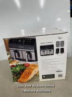 *SUR LA TABLE AIR FRYER WITH X2 3.8L DRAWERS / MINIMAL SIGNS OF USE, POWERS UP, NOT FULLY TESTED