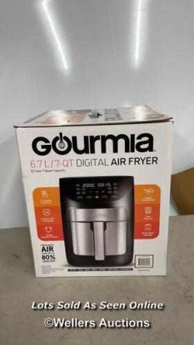 *GOURMIA 6.7L DIGITIAL AIR FRYER / MINIMAL SIGNS OF USE, POWERS UP, NOT FULLY TESTED