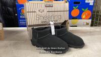 CHILDRENS NEW KIRKLAND SIGNATURE SHEARLING ANLKLE BOOTS / UK 11