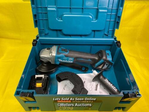 *NEW MAKITA BRUSHLESS CORDLESS ANGLE GRINDER 18V 115MM MODEL DGA463 INCL. BATTERY, ACCESSORIES AND CASE