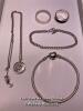 *X2 SILVER RINGS, X1 SILVER NECKLACE AND X2 SILVER BRACELETS INCL. PANDORA