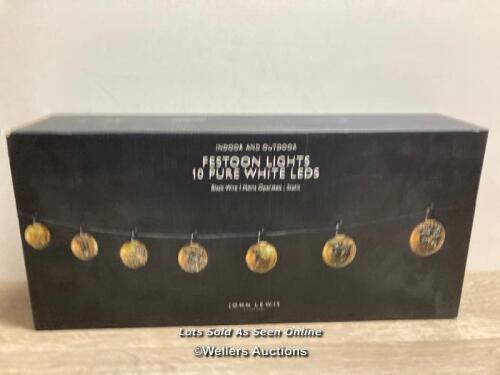 *NOMA 10 LED CRACKLE BALL LIGHTS, GOLD / MINIMAL SIGNS OF USE, UNTESTED