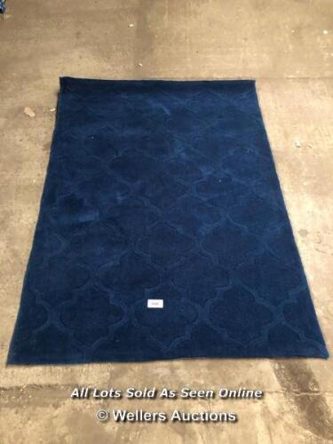 *NAVY ARCILIC TUFFTED RUG 120X170 / ALL ITEMS HAVE STOCK IMAGES WITH ACTUALS AS THE 2ND IMAGE. COLLECTED AND BOOKED FOR HOMESTEAD FARM.